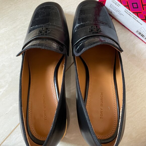 Tory Burch Everly Heeled Loafers – Size 8 | Black Leather | Excellent Condition - Picture 7 of 10